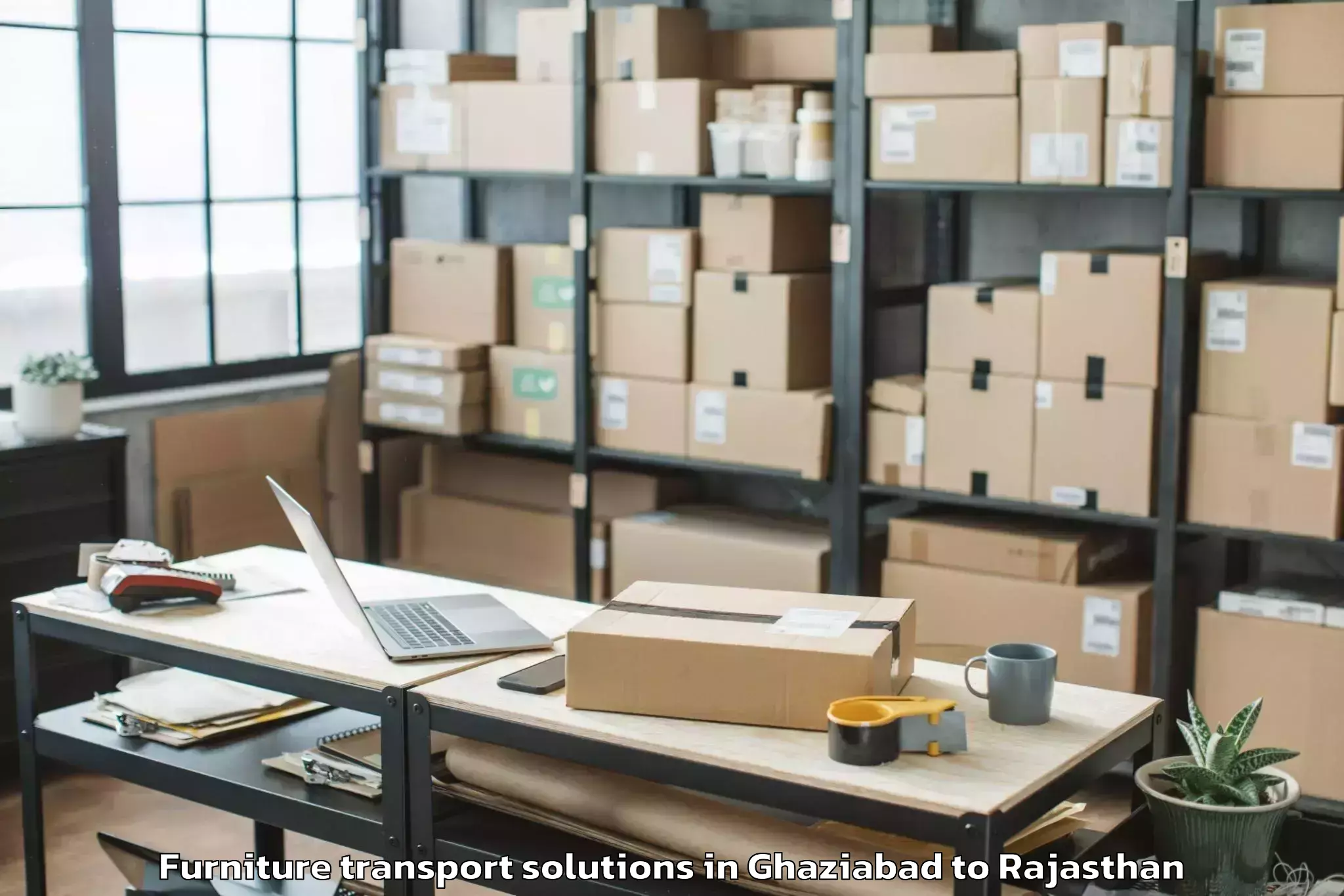 Book Ghaziabad to Bundi Furniture Transport Solutions Online